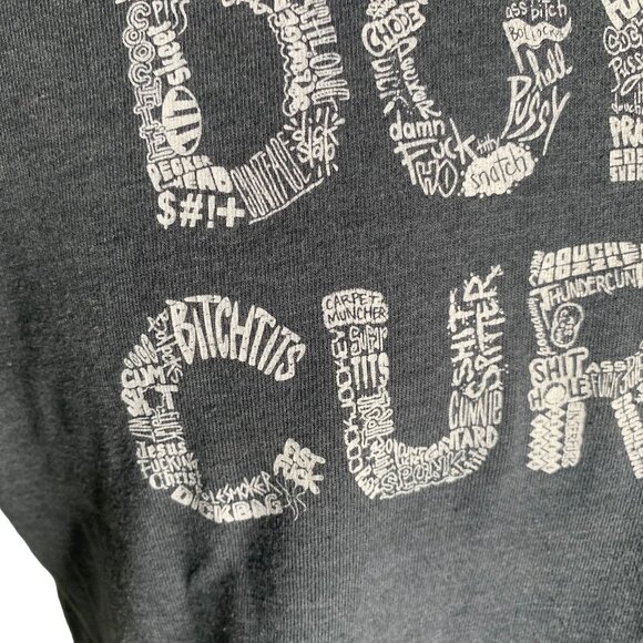 Funny Dont Curse Crewneck T Shirt M Grey Short Sleeve Graphic Adult Humor - Picture 3 of 8